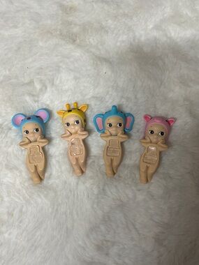 Set of 4 Official Sonny Angel Hippers Cute Animal Baby Figurines